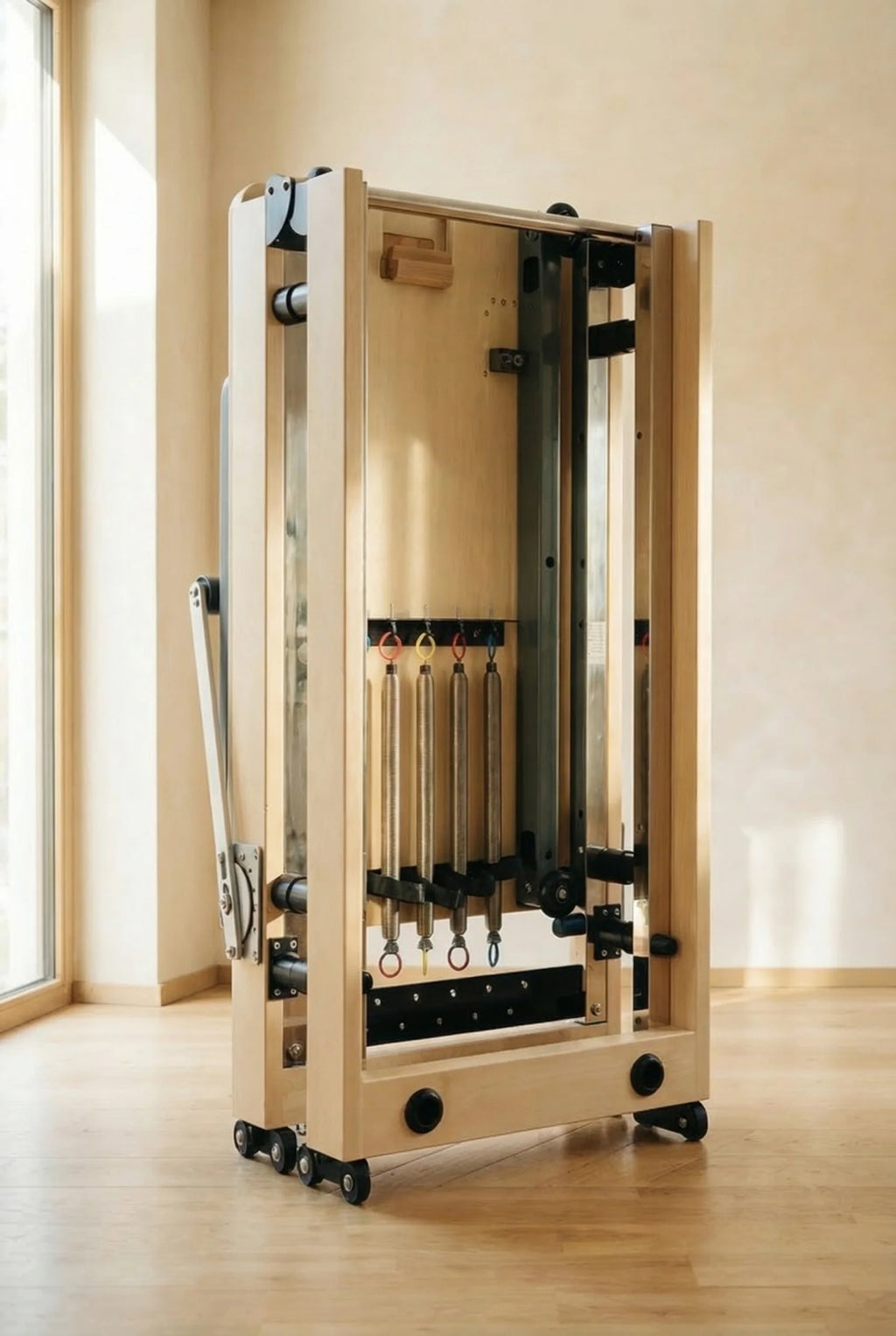 Moko home Pilates reformer set up in a modern living room